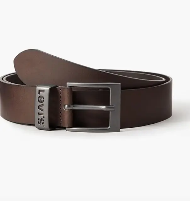 Mens Levis Ashland Metal Brown Belt - Size 115 - BNWT