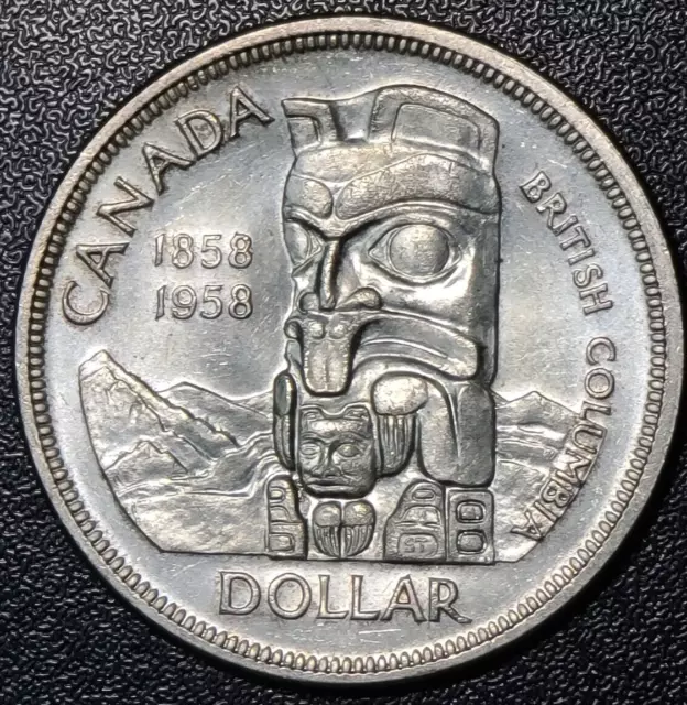 1958 Canada 80% Silver Dollar - Totem Pole Uncirculated DT47