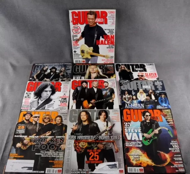 Lot of 10 Guitar World Magazine, 2009: Feb,Apr,May,Jun,Jul,Sept,Oct,Nov,Dec,Hol.