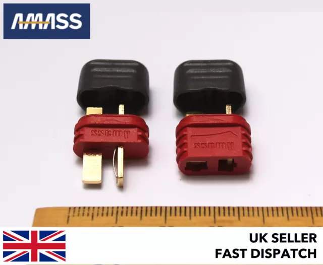 *GENUINE AMASS* Male Female Deans T Plugs Insulated Caps Connectors/Plugs 12v RC