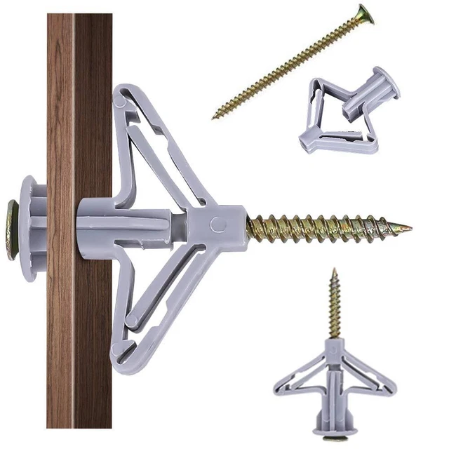 Hollow-Wall Anchors, Drywall Anchor kit with Screws, Self-Drilling Hollow