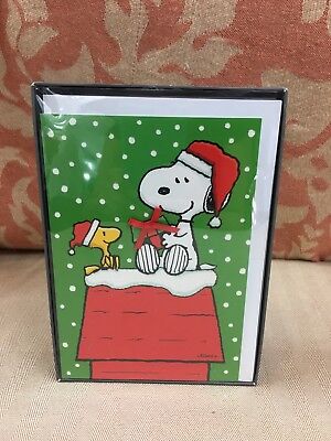 PEANUTS Snoopy Woodstock Christmas Cards 24 Boxed Holiday Assorted 8 Designs NEW