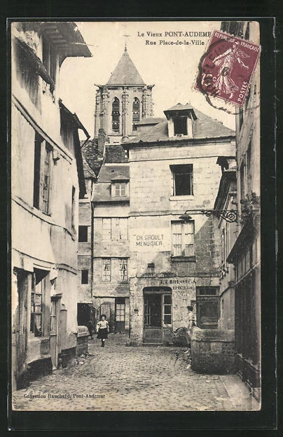 CPA Pont-Audeme, Le Vieux Pont-Audeme, Rue Place-de-la-Ville 1926