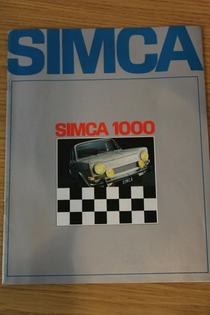 SIMCA 1000 ORIGINAL Sales Brochure Circa 1969 £10.00 - PicClick UK