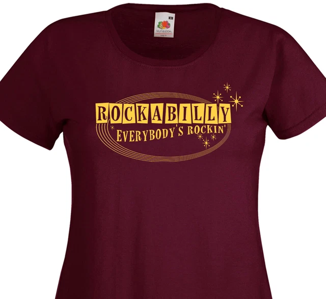 TEE-SHIRT FEMME ROCKABILLY Vintage Retro Pin-Up Rockers Teddy