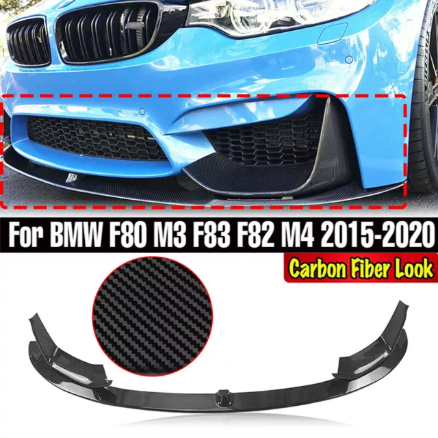 For Bmw F80 F82 F83 M3 M4 M Performance Front Splitter Lip Spoiler Carbon Style