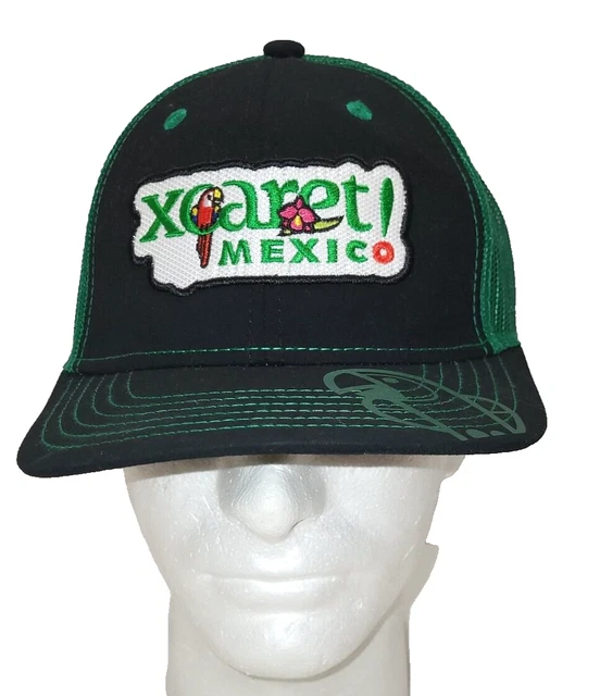 Xcaret Mexico  Hotel Ballcap Green Mesh Trucker Hat Snap Back