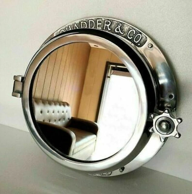 16" Porthole Heavy Canal Boat Porthole Window Ship Round Mirror Wall Home Decor