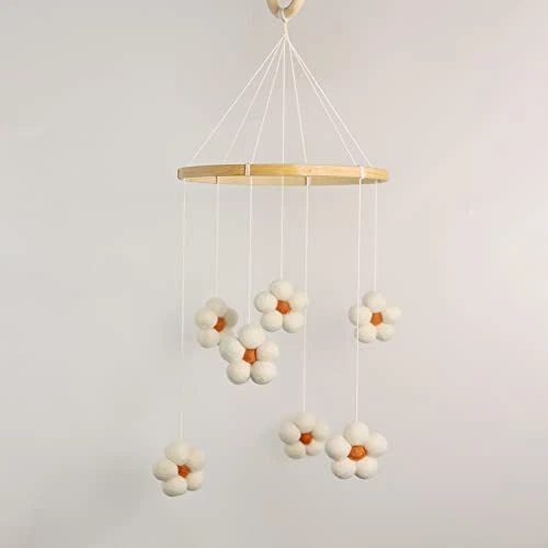 Baby Mobile for Crib - Felt Flower Mobile - Flower Baby Mobile - Boho Crib Mo...