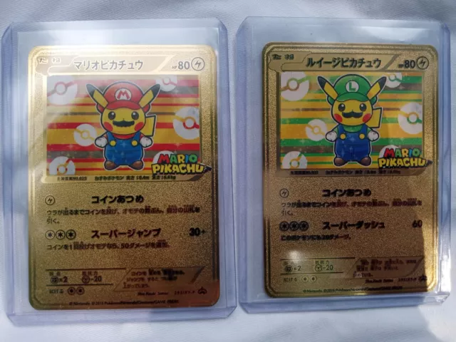 Pokémon, Toys, Pokemon Card Luigi Pikachu 296xyp Gold Metal Card Rare  Mario Pikachu
