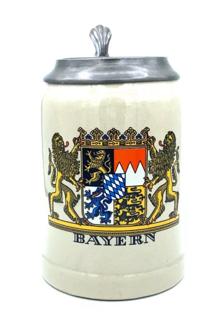 German Beer Stein Mug with Lid Bayern -*Gerz West Germany* - 0.5 Litre