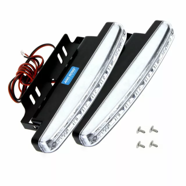 8 LED DRL Feux de jour Avant Phare Diurne Eclairage Voiture Lumière Lampe Blanc 3