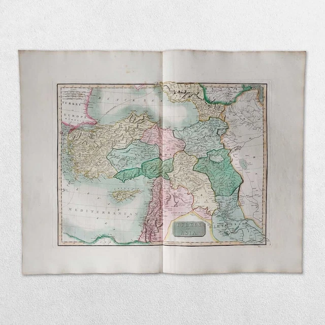 Antique 19Th Century World Atlas Map John Thomson 1814 Asia Turkey
