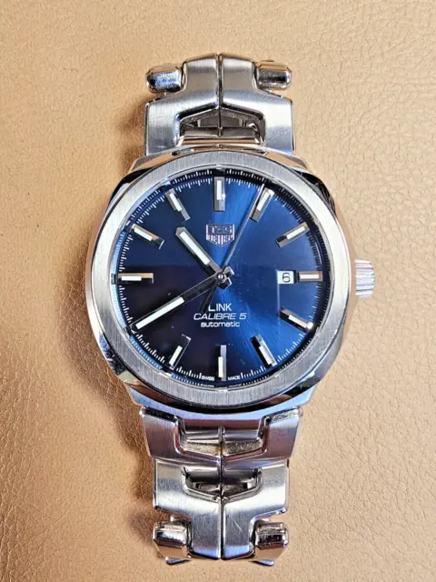 TAG Heuer Link Calibre 5 WBC2112 Automatic 100m Steel Date Blue Dial - 41 mm