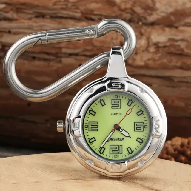 Fashion Steel Case Luminous Dial Quartz Pendant Pocket Watch for Men Women