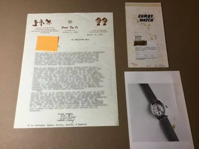 ART CLOKEY Written and Signed Letter by GUMBY’s Creator From 8/16/83