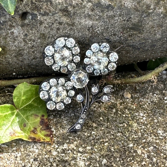 Magnifique broche ancienne Art Déco en argent massif 925