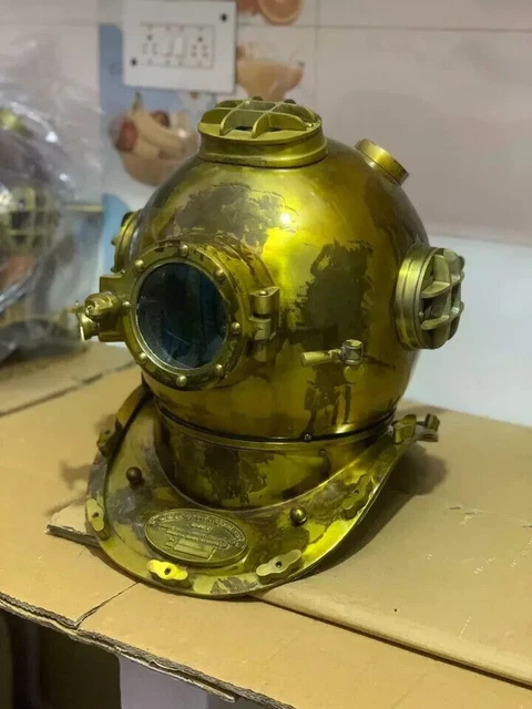 Casque De Plongée Style Vintage U.S. Navy Mark V En Acier Massif - Reproduction Ancienne