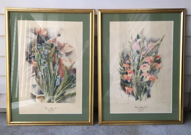 2 Framed Fine Art Prints By Charles Demuth Flower Study, No. 1 & No. 4 NYGS USA