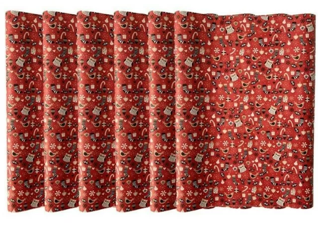 Rosso Natale Carta Pacchi 6 Rotoli 12m Di Collant & Regali Design Regalo Wrap