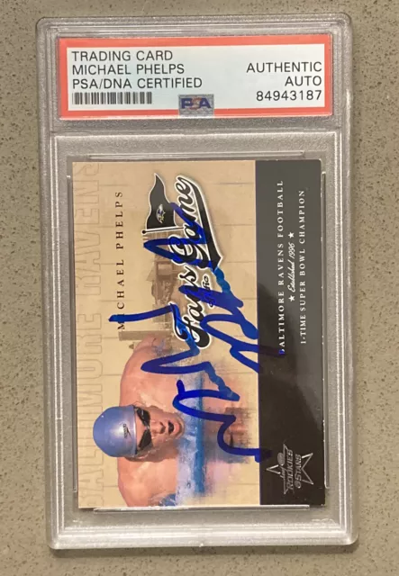 2004 Leaf Rookies & Stars Fans of the Game Signed Michael Phelps RC Card PSA COA