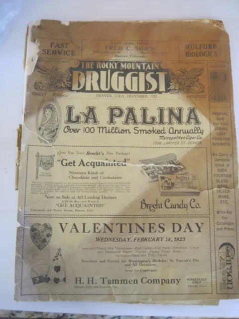 The Rocky Mountain Druggist Magazine 1922 Antique