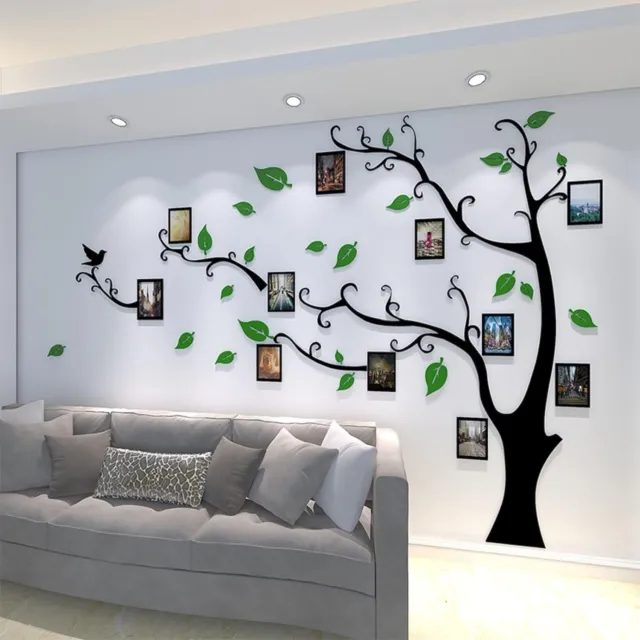 3D Tree Wall Stickers Large Acrylic DIY Family Photo Frames Tree Wall Decal Art