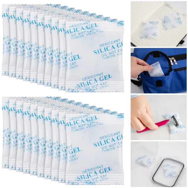 Silica Gel Desiccant Packets Sachets Food Absorber Bags Pack 1g/10g/20g/50g/100g