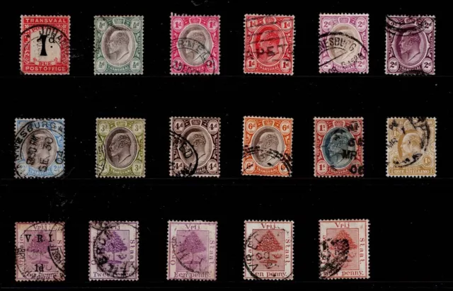 Stamps South Africa Selection of Transvaal and VRIJ Stamps Featuring KGV