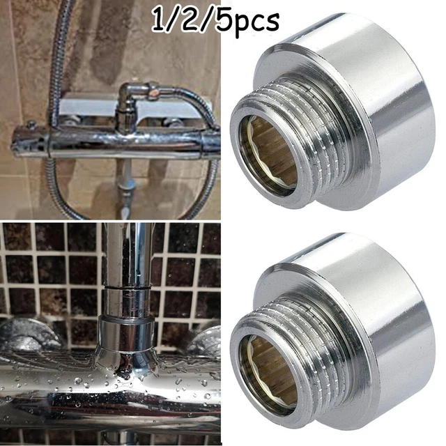 Lot De 2 Connecteurs Tuyau Douche Acier Inoxydable 20x16 Mm - Raccord Mâle Fileté, Pour Plomberie, Arrosage