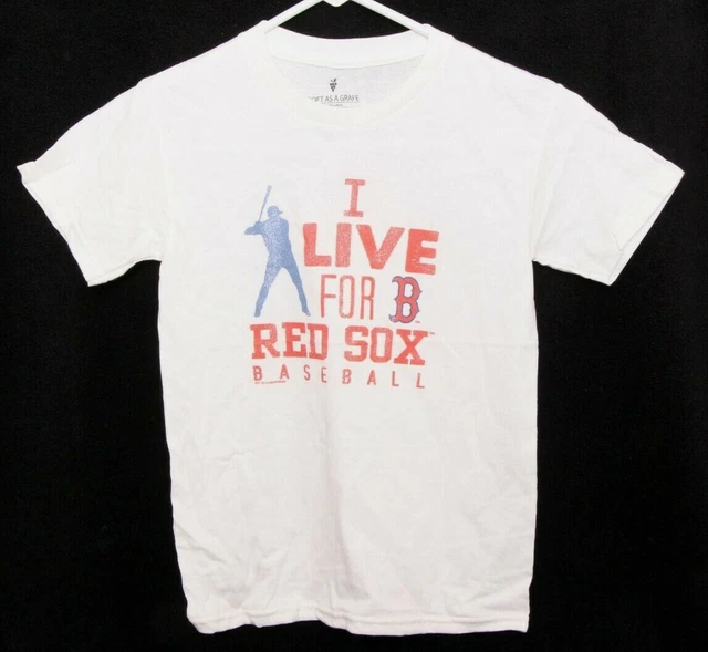 NEW I LIve For Boston Red Sox Baseball White Crew Neck SS Tee Shirt Youth S 6/8