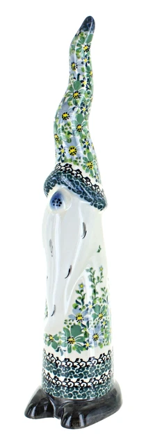 Blue Rose Polish Pottery Clover Fields Tall Gnome