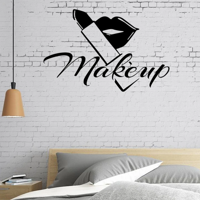 Maquillage citation stickers muraux Art salon de beauté décoration maquillage