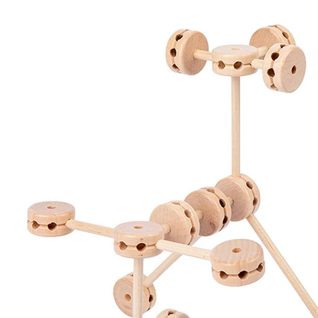 60pcs Fort Kit de Construction Bois Construction Châteaux Maison Jouets 9