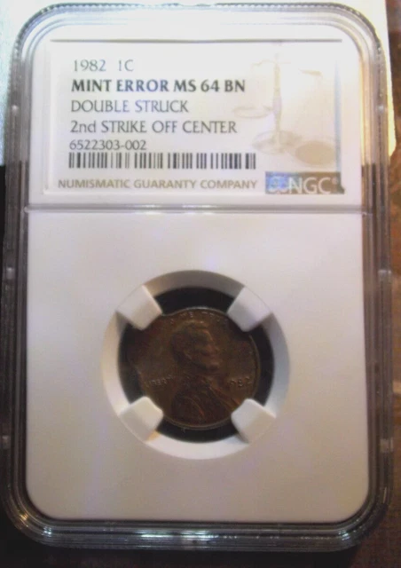1982/1 Cent - Lincoln Memorial - ERRORS - MS64/NGC - U.N.I.Q.U.E ! !