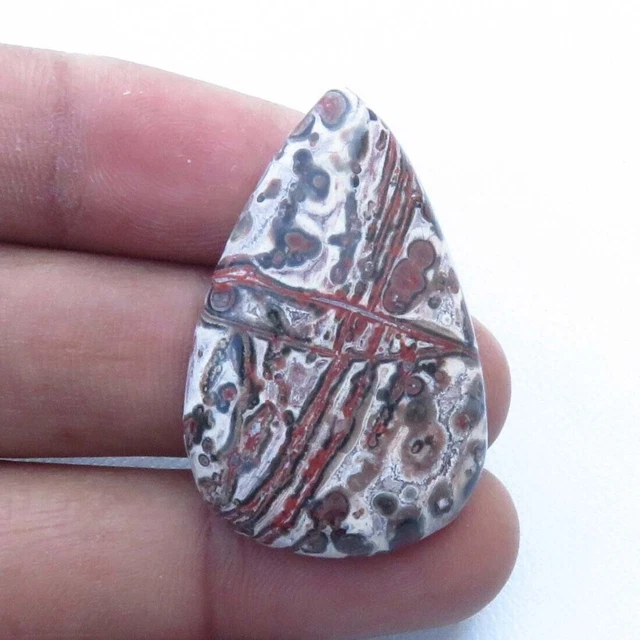 Leopard Skin Jasper Smooth Cabochon 30 Cts Natural Jasper Pear Gemstone LP-21