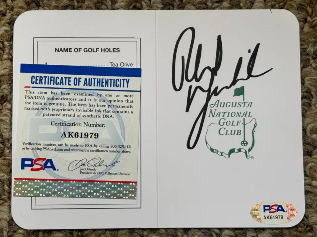 Phil Mickelson Signed Autographed Masters Augusta National Scorecard  PSA Certed