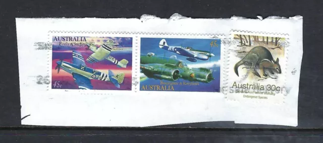 Australia Firefly & Sea Fury + Beaufighter stamps on piece. Very Fine Used. FU.