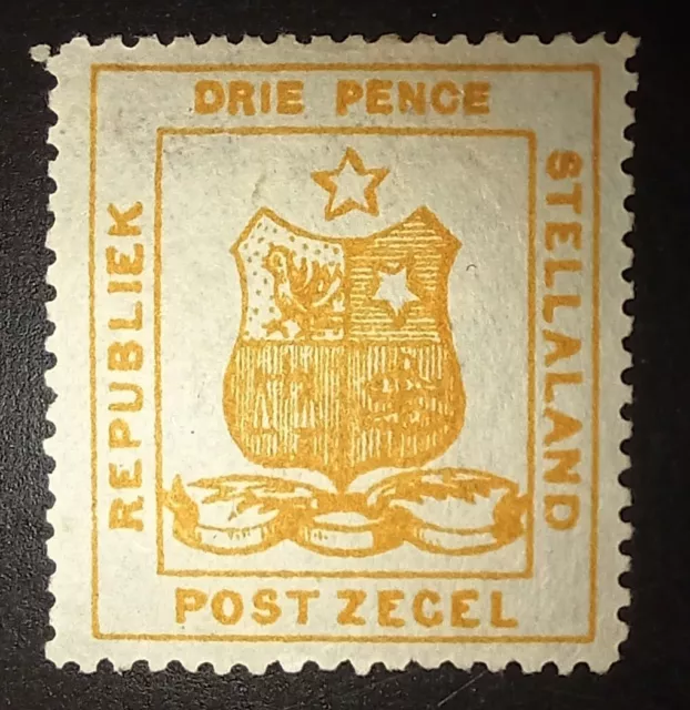 Stellaland Bechuanaland 1884 3d Mint NG Genuine P12 Orange