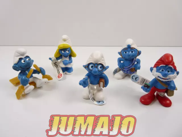 FIG112 lot de 5 figurines PVC Schleich Schtroumpf schlump smurf GRAND SCHTROUMPF