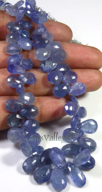 Top Qualität Natürliche Tansanit Birne Facettiert Edelsteine Perlen 8-14mm 9 " 3