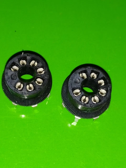 2 Supports De Socket NOVAL En Bakélite Pour Tubes électroniques - Référence Sup51, Neufs Sous Blister