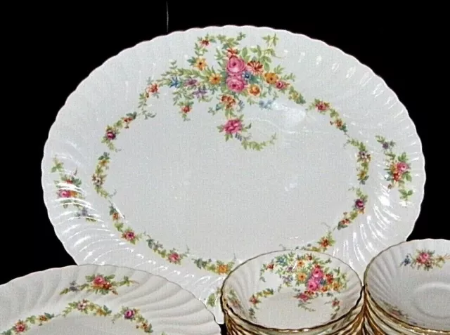 Vintage MCM Minton Lorraine (#S560, White Border) Fine Bone China 15" Platter