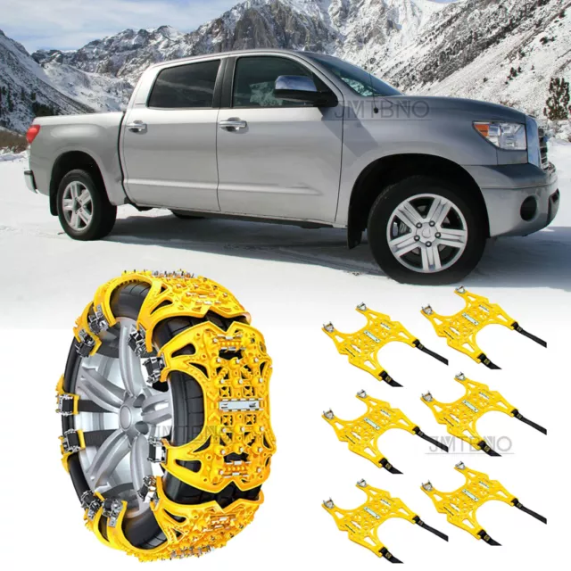 For Toyota Tundra Pickup Truck 6x Car Wheel Snow Tire Anti-Slip Chains Emergency