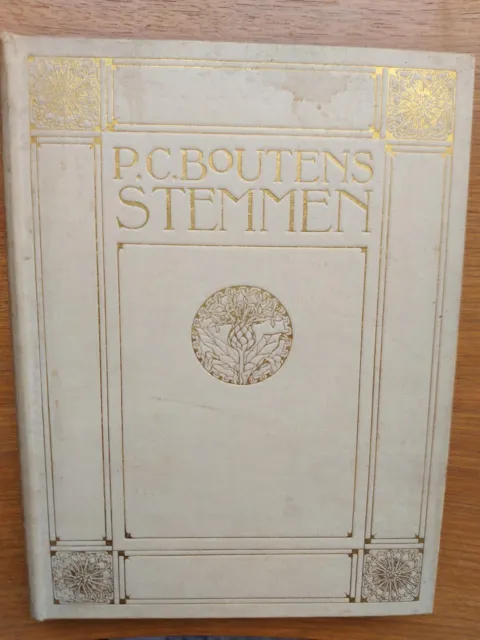 Art Nouveau Book Gilt Vellum 1907 Stemmen P.C. Boutens poems Antique Dutch Book