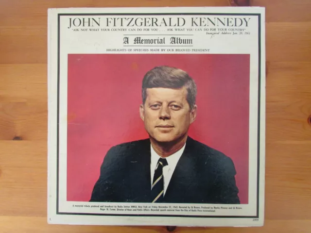 John Fitzgerald Kennedy Lp / A Memorial Album ( First Press Vg / Vg 1963 )