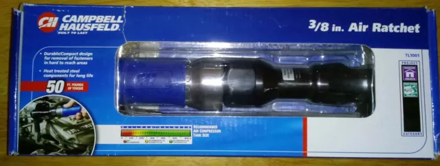 ⏰🛠 Campbell Hausfeld TL1001 Air Ratchet 3/8" - 50 ft/lb Brand New Tool NiB