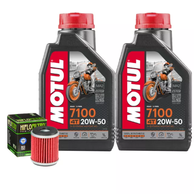 Set Entretien Huile Motul 7100 20W50 + Filtre pour Yamaha YP125 R X-Max ABS 2011