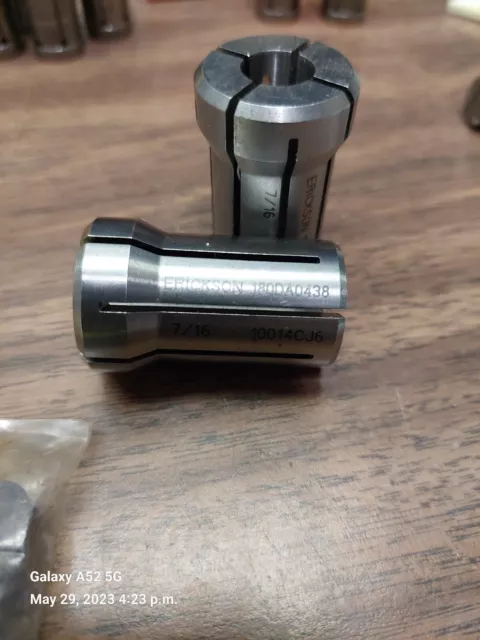 2- Kennametal Erickson, 180Da0438, 7/16" Da180 Double Angle Spring Collet