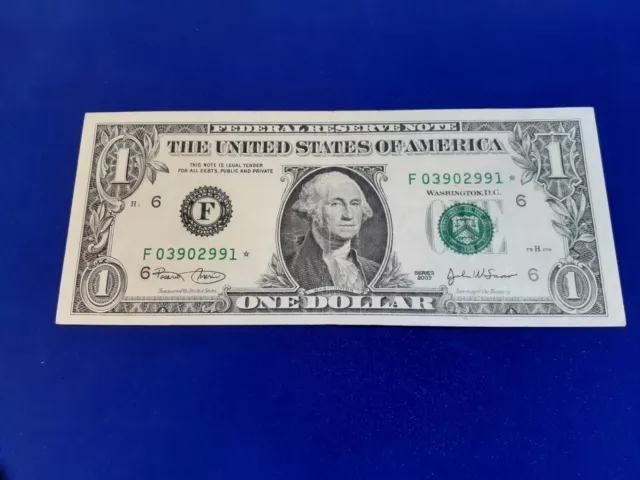 2003 $1.00 Federal Reserve Star Note Atlanta
